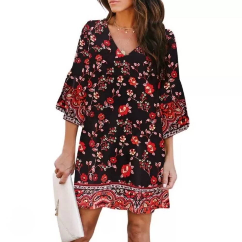 Belongsci Floral Midi Dress NWT